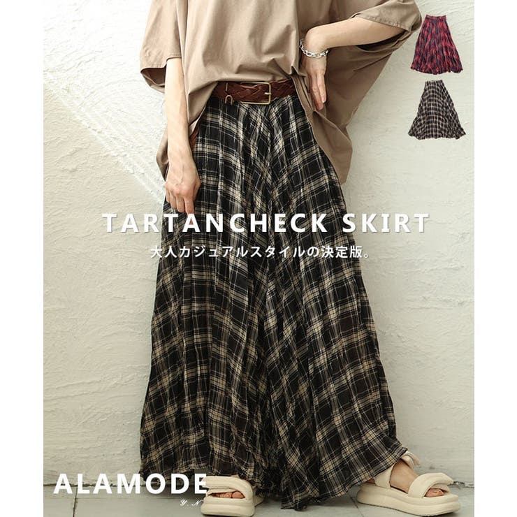 一枚で洒落るタータンチェックフレアスカート レディース スカート | Sawa a la mode | 詳細画像1 