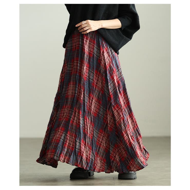 一枚で洒落るタータンチェックフレアスカート レディース スカート | Sawa a la mode | 詳細画像4 