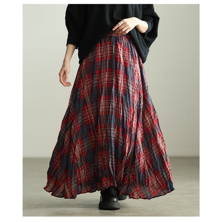 一枚で洒落るタータンチェックフレアスカート レディース スカート | Sawa a la mode | 詳細画像8 