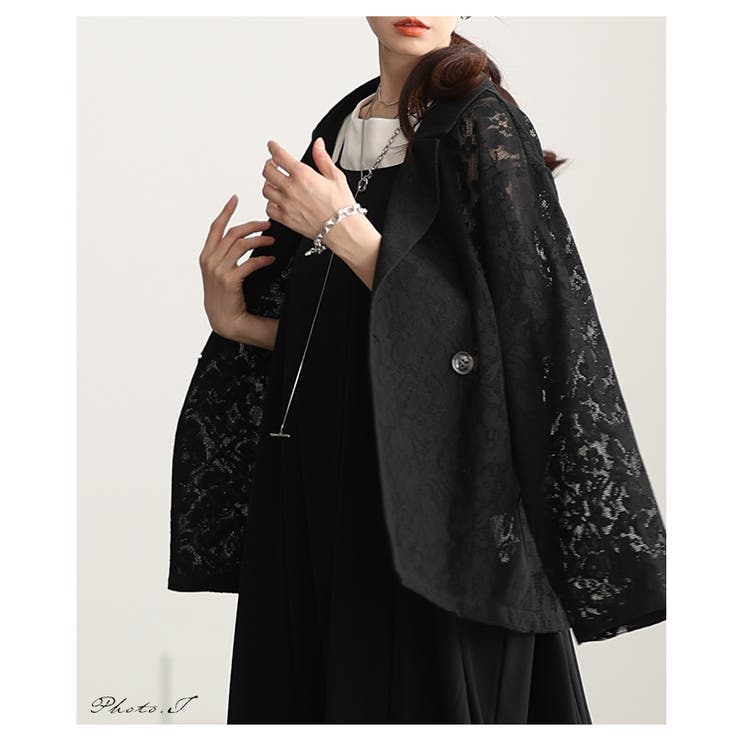 高見え感度抜群な花柄クロシェレーステーラードジャケット レディース ファッション | Sawa a la mode | 詳細画像2 