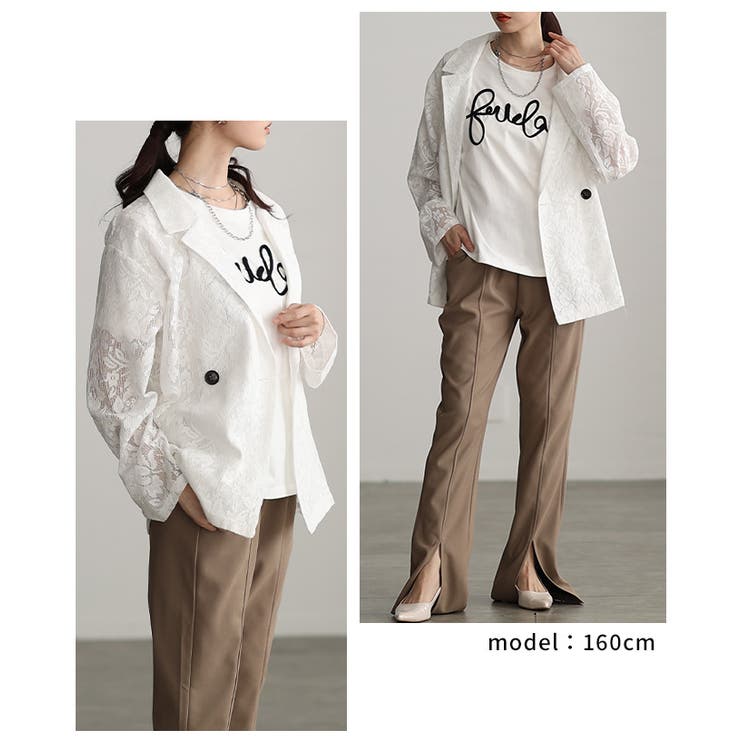 高見え感度抜群な花柄クロシェレーステーラードジャケット レディース ファッション | Sawa a la mode | 詳細画像15 