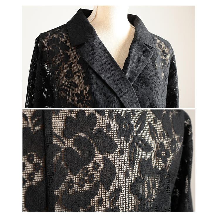 高見え感度抜群な花柄クロシェレーステーラードジャケット レディース ファッション | Sawa a la mode | 詳細画像23 