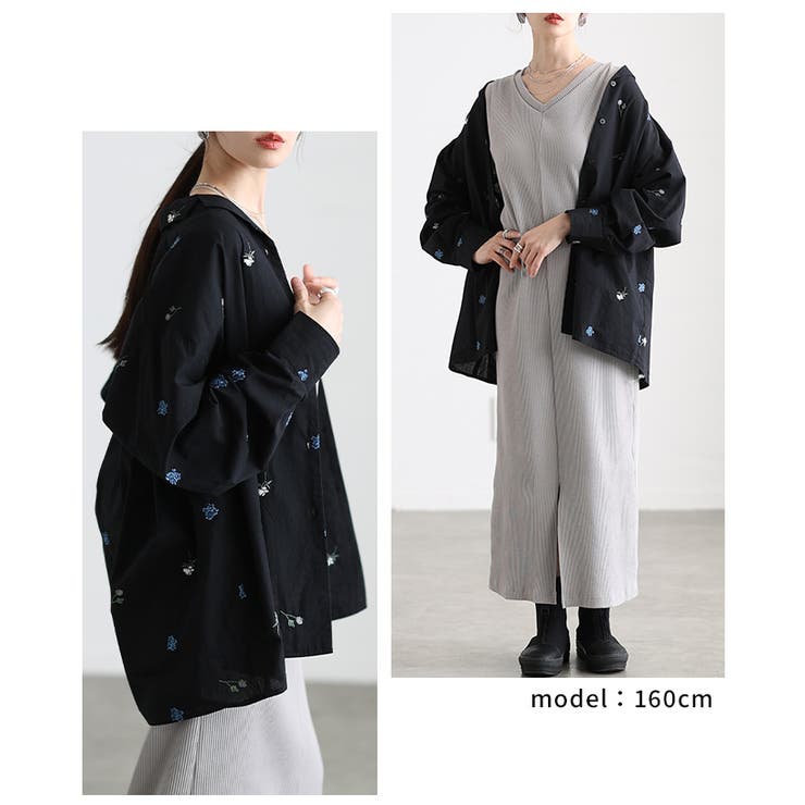 開放感を描く花柄刺繍オープンカラーコットンシャツ レディース ファッション | Sawa a la mode | 詳細画像15 