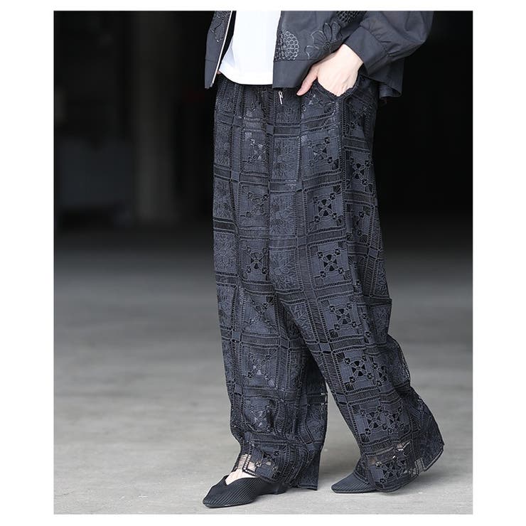 足下華やぐクロシェレースイージーワイドパンツ レディース ファッション | Sawa a la mode | 詳細画像7 