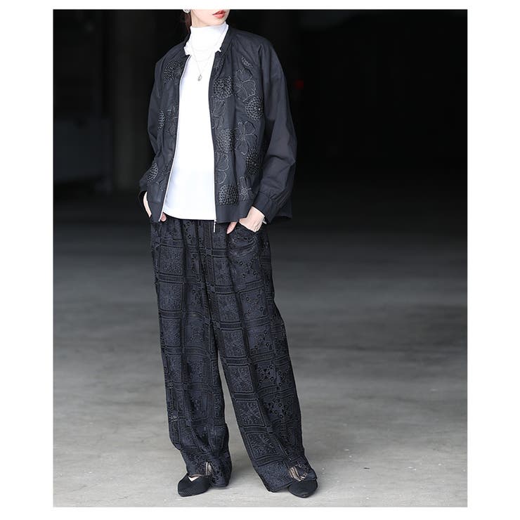 足下華やぐクロシェレースイージーワイドパンツ レディース ファッション | Sawa a la mode | 詳細画像8 