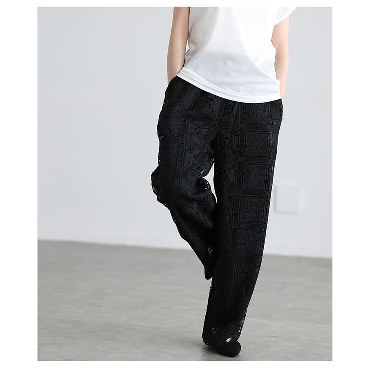 足下華やぐクロシェレースイージーワイドパンツ レディース ファッション | Sawa a la mode | 詳細画像11 