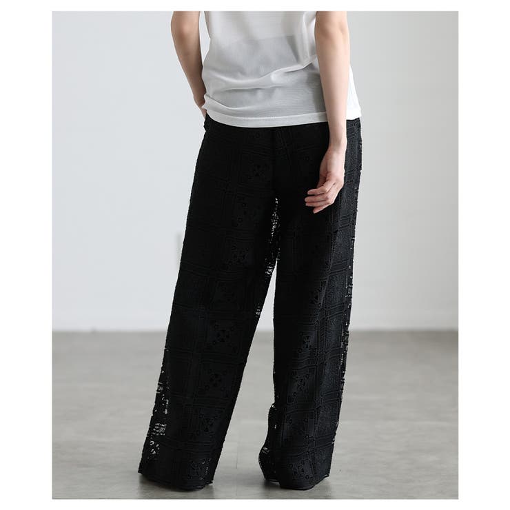 足下華やぐクロシェレースイージーワイドパンツ レディース ファッション | Sawa a la mode | 詳細画像12 