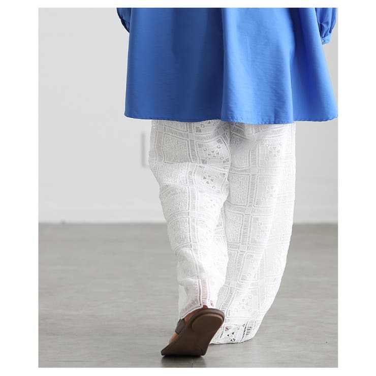 足下華やぐクロシェレースイージーワイドパンツ レディース ファッション | Sawa a la mode | 詳細画像16 