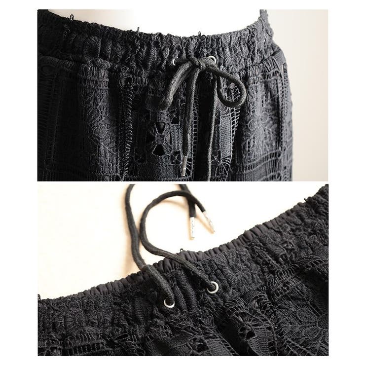 足下華やぐクロシェレースイージーワイドパンツ レディース ファッション | Sawa a la mode | 詳細画像23 