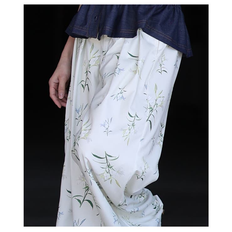 大人に馴染む華やかな花柄プリントタックワイドパンツ レディース ファッション | Sawa a la mode | 詳細画像18 
