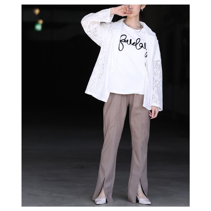 楽ちん美脚が嬉しいフロント裾スリットフレアパンツ レディース ファッション | Sawa a la mode | 詳細画像12 
