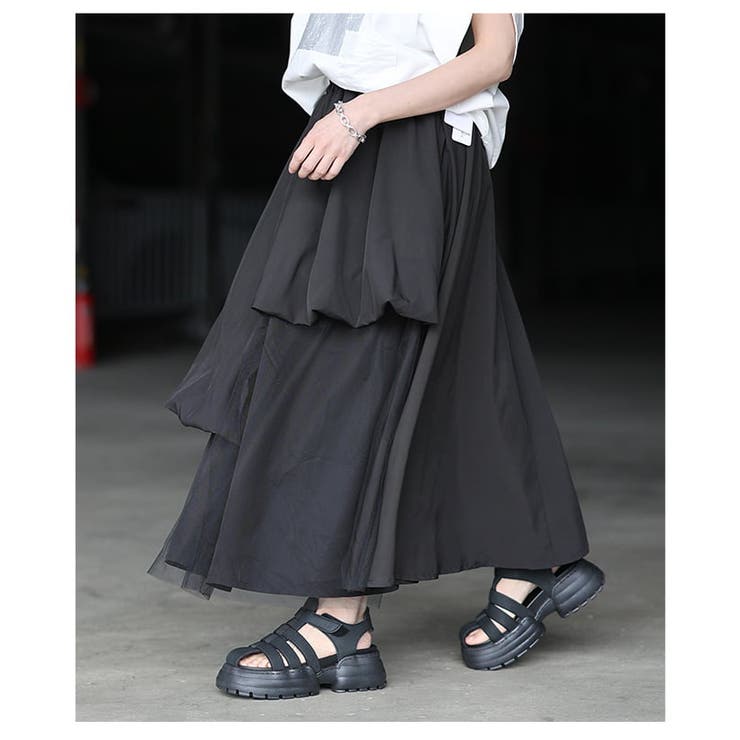 立体シルエットで魅せるアシンメトリーレイヤードフレアスカート レディース スカー… | Sawa a la mode | 詳細画像8 