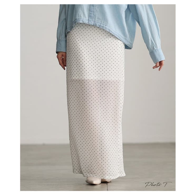 透け感で魅せるシアードットロングスカート レディース スカート | Sawa a la mode | 詳細画像2 