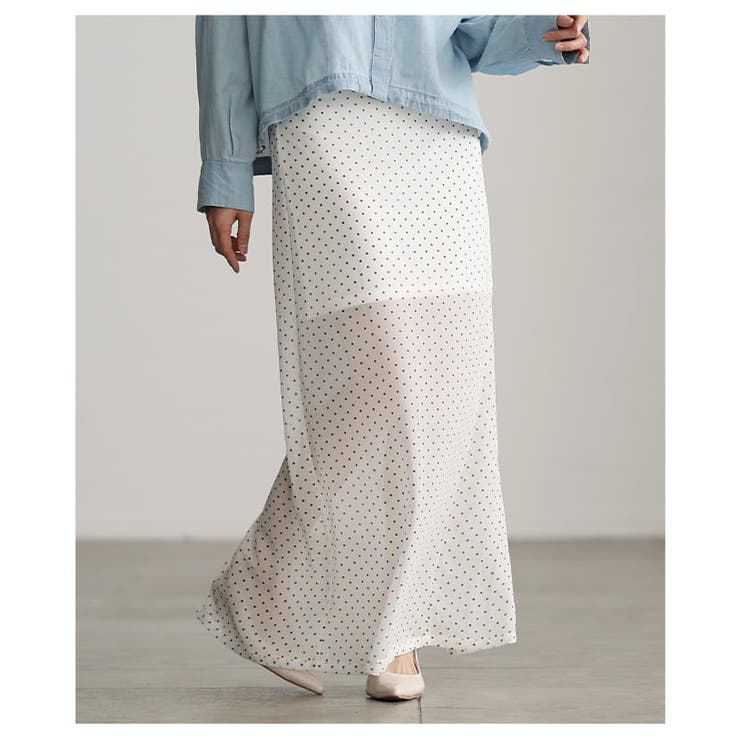 透け感で魅せるシアードットロングスカート レディース スカート | Sawa a la mode | 詳細画像4 