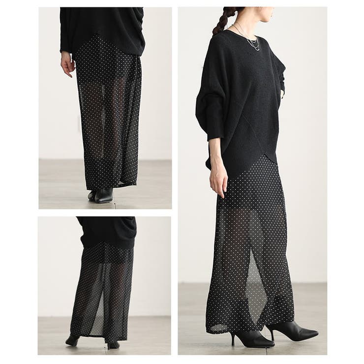 透け感で魅せるシアードットロングスカート レディース スカート | Sawa a la mode | 詳細画像17 