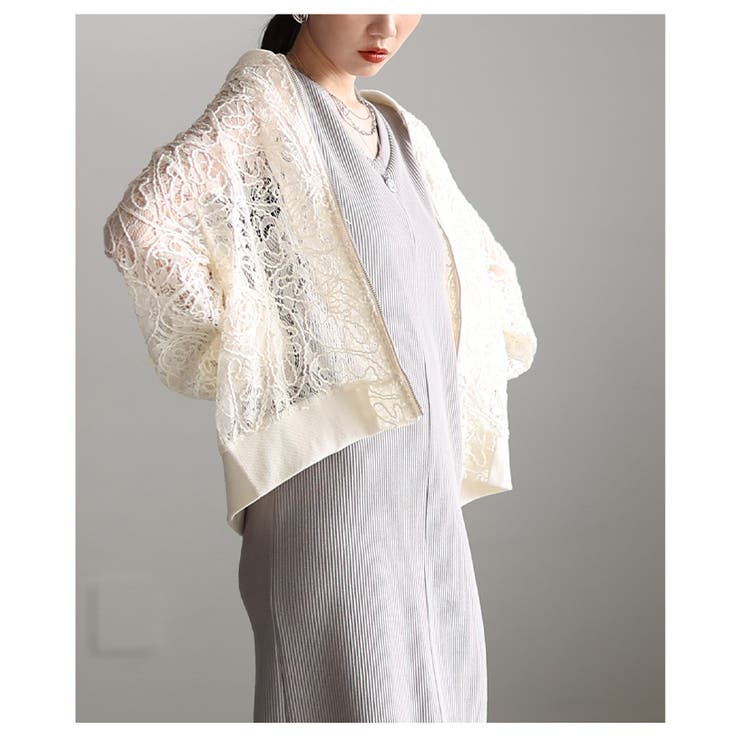 MIXスタイル楽しむ総レース×コード刺繍ジップアップブルゾン レディース ファッ… | Sawa a la mode | 詳細画像21 