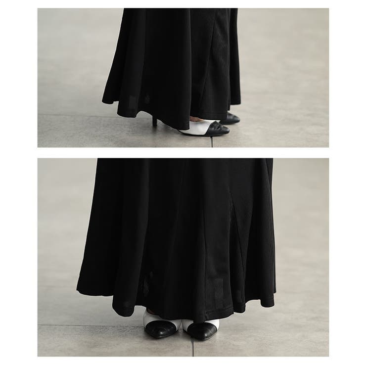 縦ライン際立つリブカットマーメイドスカート レディース スカート | Sawa a la mode | 詳細画像5 