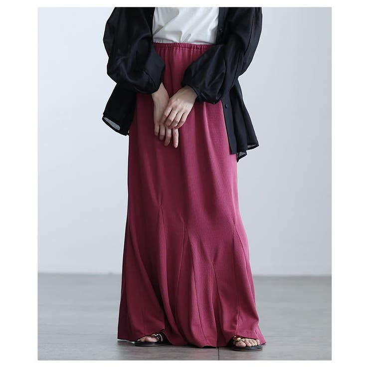 縦ライン際立つリブカットマーメイドスカート レディース スカート | Sawa a la mode | 詳細画像15 