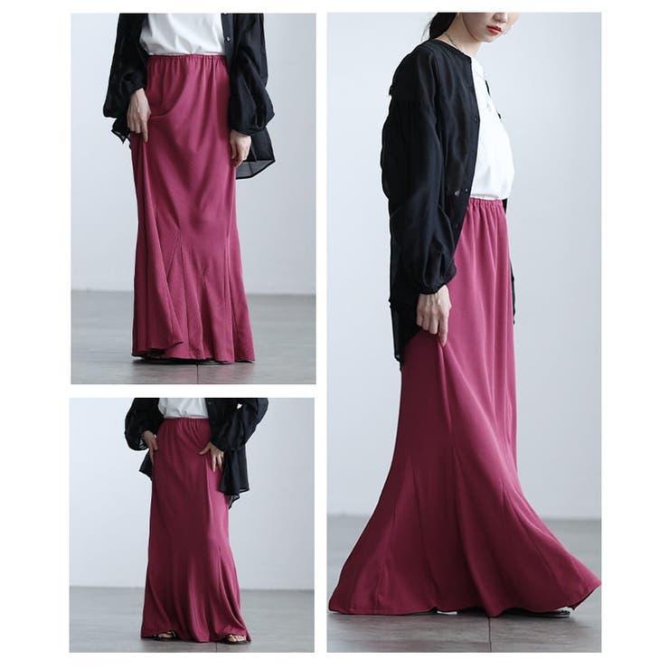 縦ライン際立つリブカットマーメイドスカート レディース スカート | Sawa a la mode | 詳細画像17 