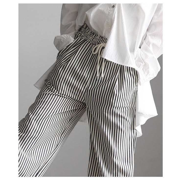 都会的こなれ感纏うストライプ柄イージーワイドパンツ レディース ファッション | Sawa a la mode | 詳細画像11 