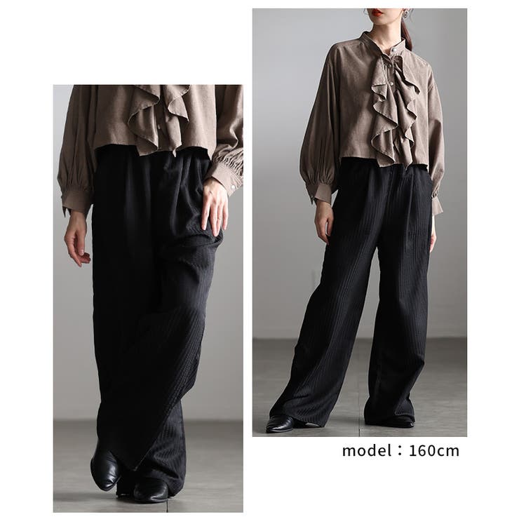 都会的こなれ感纏うストライプ柄イージーワイドパンツ レディース ファッション | Sawa a la mode | 詳細画像15 