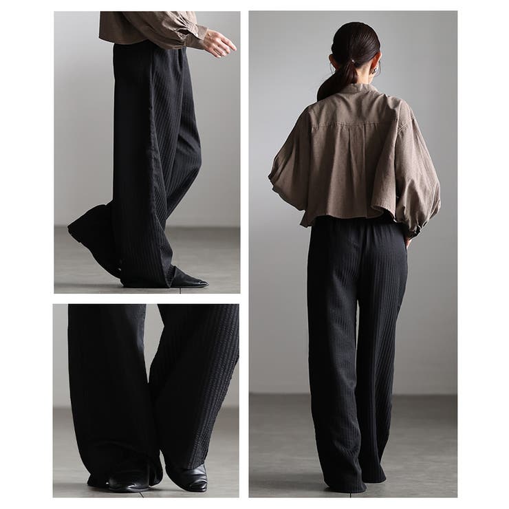 都会的こなれ感纏うストライプ柄イージーワイドパンツ レディース ファッション | Sawa a la mode | 詳細画像19 