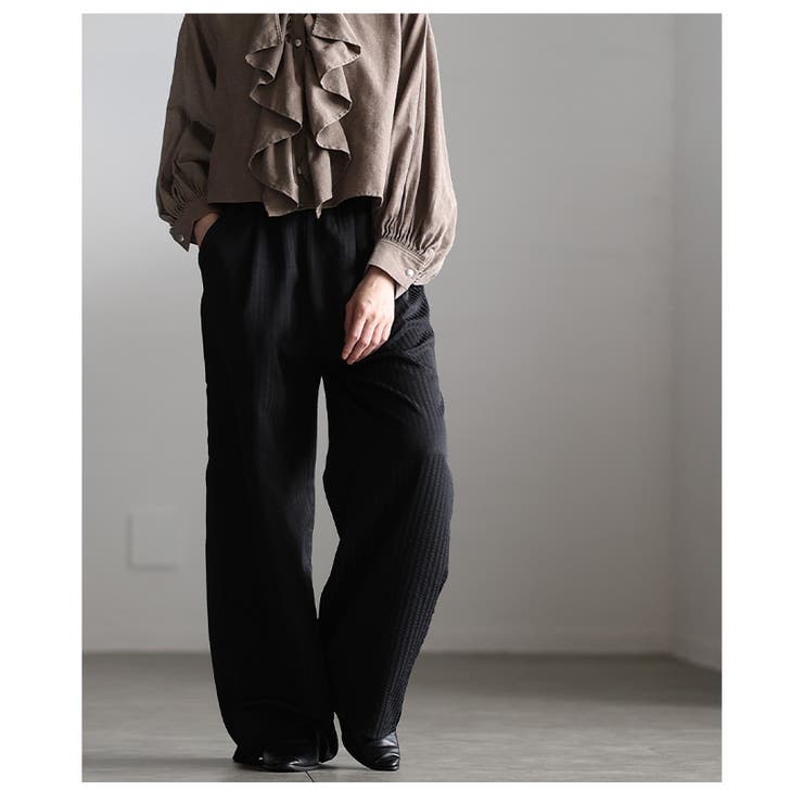 都会的こなれ感纏うストライプ柄イージーワイドパンツ レディース ファッション | Sawa a la mode | 詳細画像22 