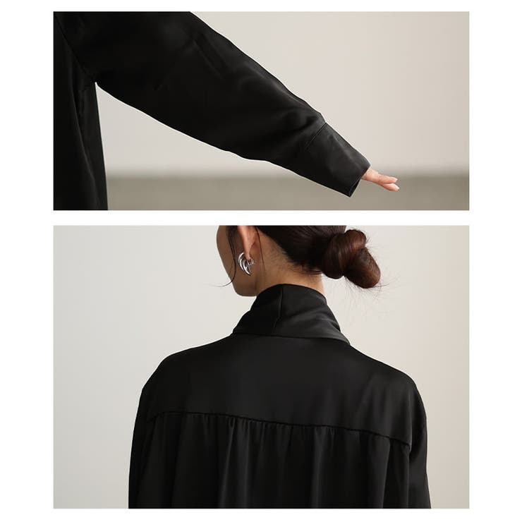 品よく決まるサテンボウタイチュニックブラウス レディース トップス | Sawa a la mode | 詳細画像5 