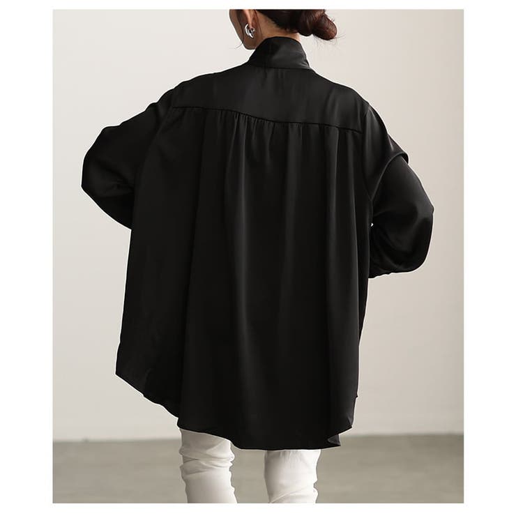 品よく決まるサテンボウタイチュニックブラウス レディース トップス | Sawa a la mode | 詳細画像8 