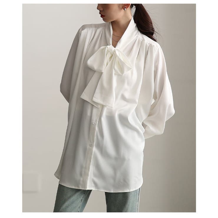 品よく決まるサテンボウタイチュニックブラウス レディース トップス | Sawa a la mode | 詳細画像16 