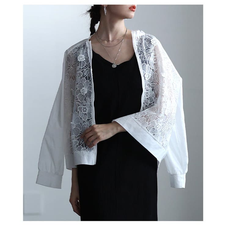 羽織るだけで華やぐフラワーレースシアーブルゾン レディース アウター | Sawa a la mode | 詳細画像4 
