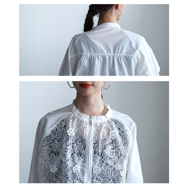 羽織るだけで華やぐフラワーレースシアーブルゾン レディース アウター | Sawa a la mode | 詳細画像5 