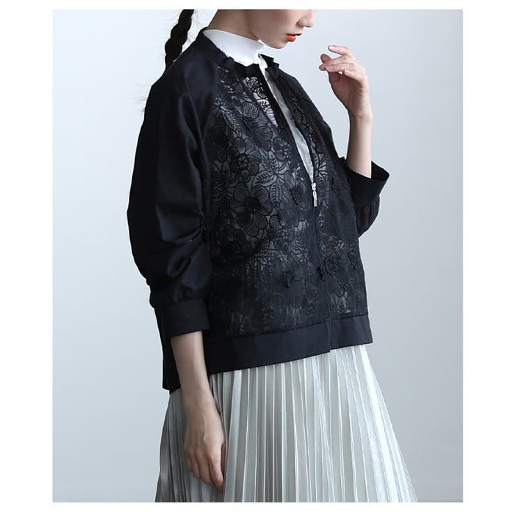 羽織るだけで華やぐフラワーレースシアーブルゾン レディース アウター | Sawa a la mode | 詳細画像14 