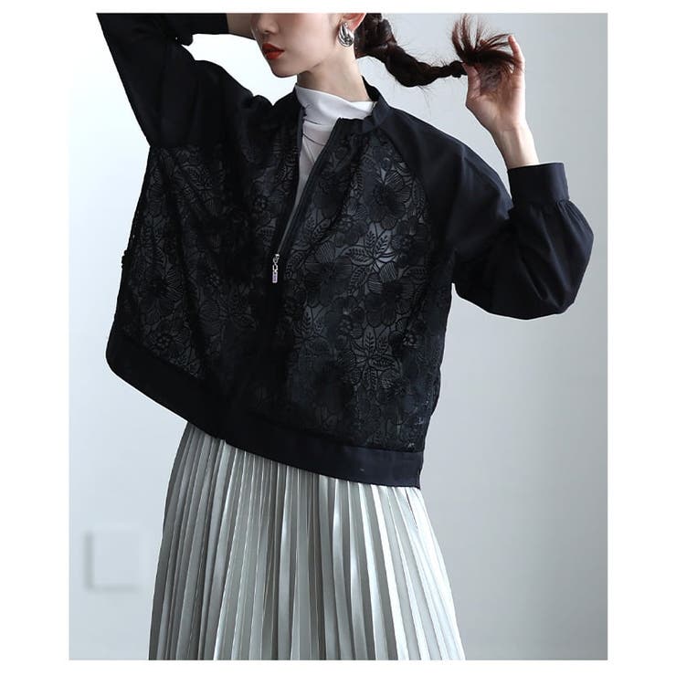 羽織るだけで華やぐフラワーレースシアーブルゾン レディース アウター | Sawa a la mode | 詳細画像15 