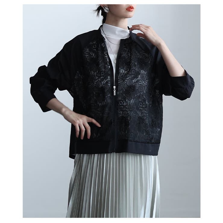 羽織るだけで華やぐフラワーレースシアーブルゾン レディース アウター | Sawa a la mode | 詳細画像18 