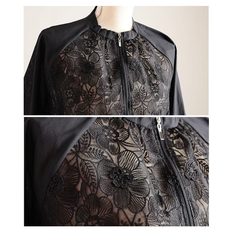 羽織るだけで華やぐフラワーレースシアーブルゾン レディース アウター | Sawa a la mode | 詳細画像19 