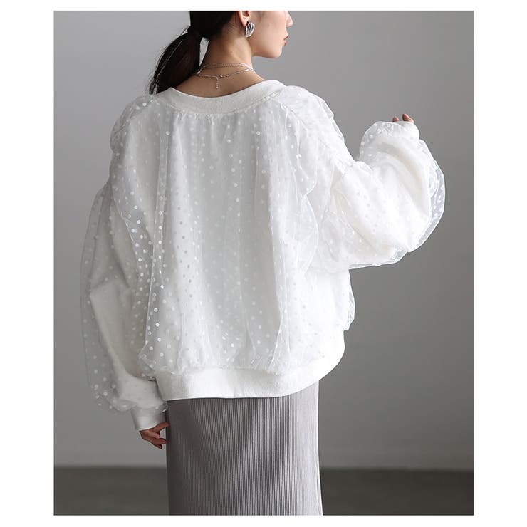 重ねて華やぐドット柄チュールレイヤードブルゾン レディース ファッション | Sawa a la mode | 詳細画像10 
