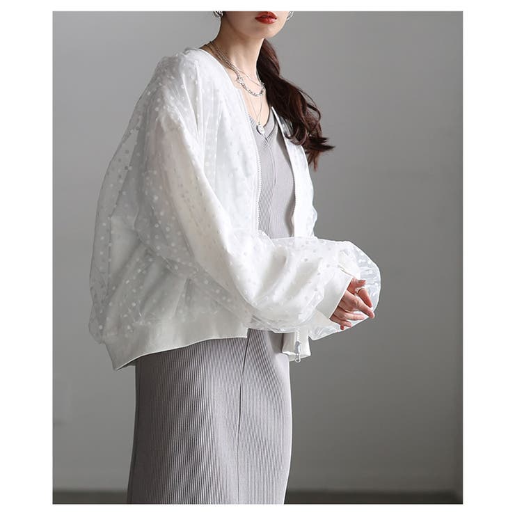 重ねて華やぐドット柄チュールレイヤードブルゾン レディース ファッション | Sawa a la mode | 詳細画像12 