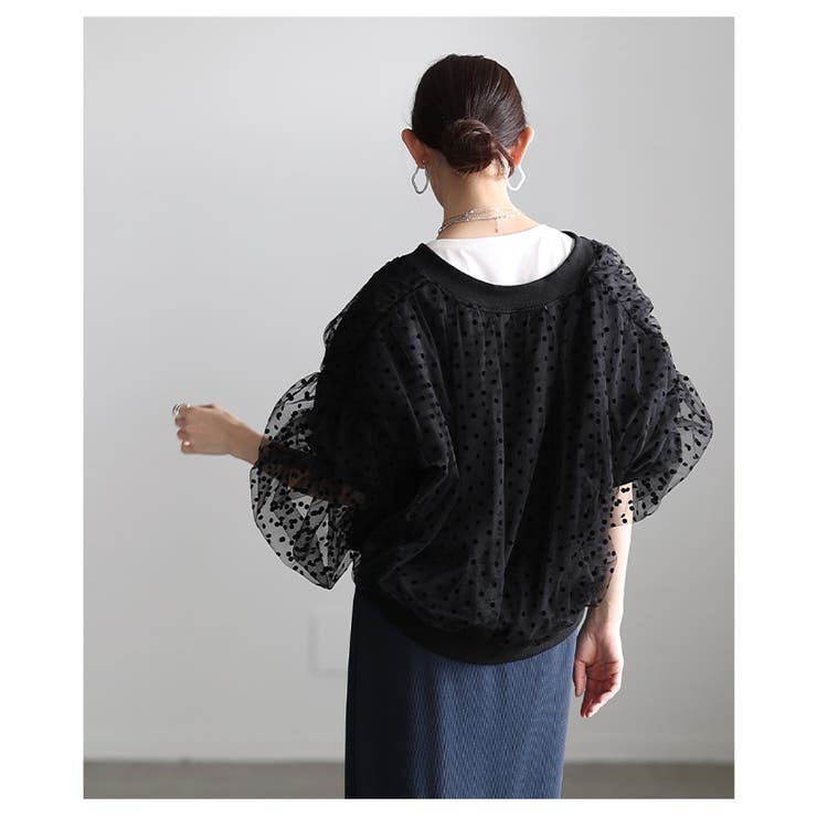 重ねて華やぐドット柄チュールレイヤードブルゾン レディース ファッション | Sawa a la mode | 詳細画像16 