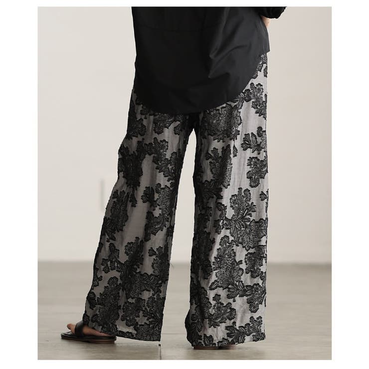 ラクして映えるフラワージャガードイージーワイドパンツ レディース ボトムス | Sawa a la mode | 詳細画像8 