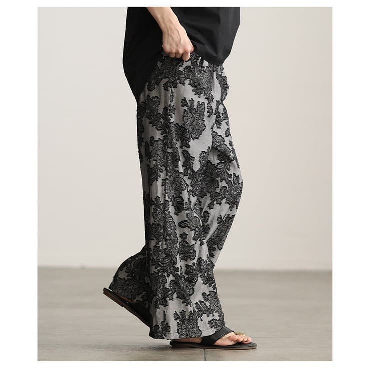 ラクして映えるフラワージャガードイージーワイドパンツ レディース ボトムス | Sawa a la mode | 詳細画像9 