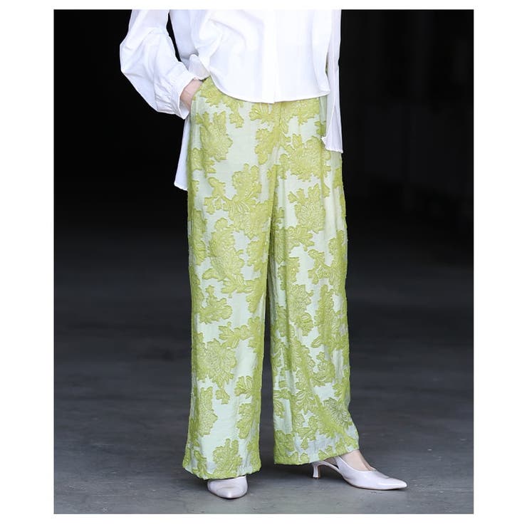 ラクして映えるフラワージャガードイージーワイドパンツ レディース ボトムス | Sawa a la mode | 詳細画像14 