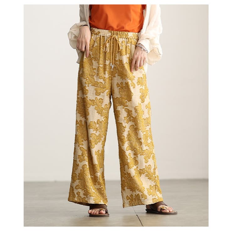 ラクして映えるフラワージャガードイージーワイドパンツ レディース ボトムス | Sawa a la mode | 詳細画像18 