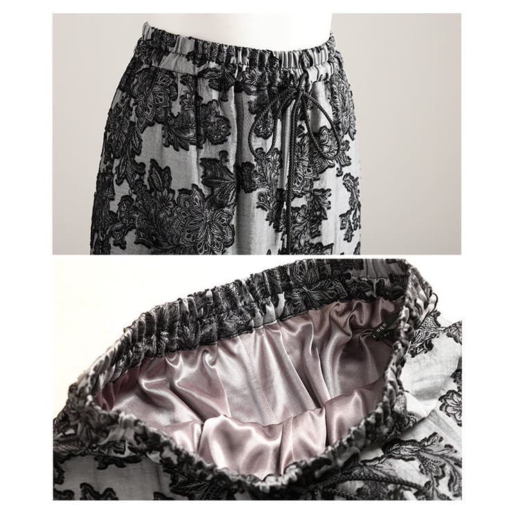 ラクして映えるフラワージャガードイージーワイドパンツ レディース ボトムス | Sawa a la mode | 詳細画像19 