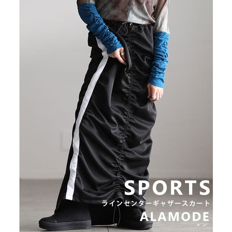 スポーティーに決まるラインセンターギャザースカート レディース スカート | Sawa a la mode | 詳細画像1 