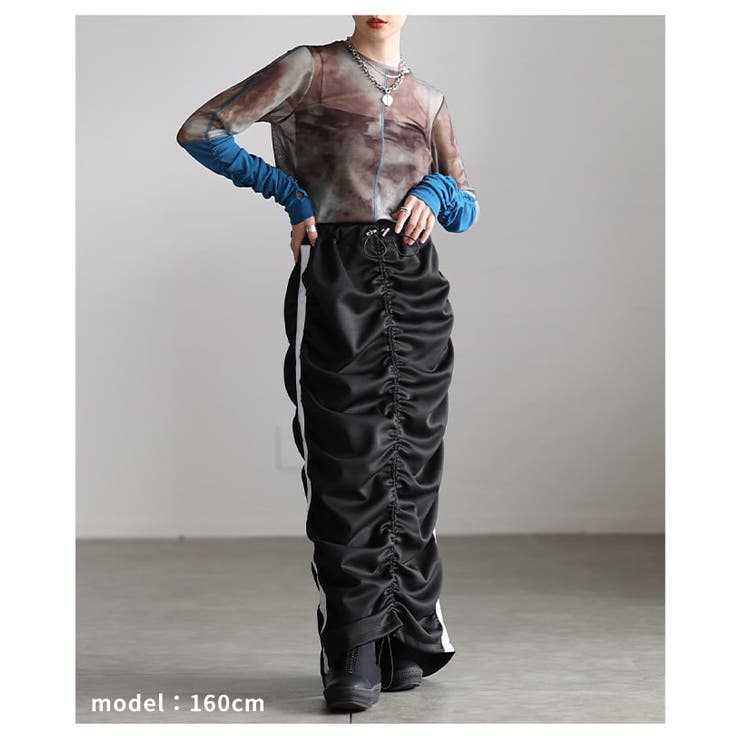 スポーティーに決まるラインセンターギャザースカート レディース スカート | Sawa a la mode | 詳細画像7 