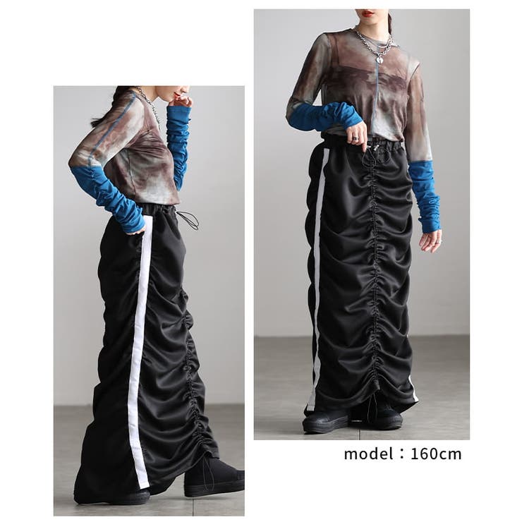 スポーティーに決まるラインセンターギャザースカート レディース スカート | Sawa a la mode | 詳細画像10 