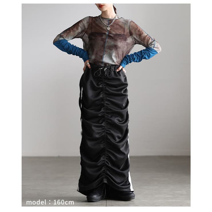 スポーティーに決まるラインセンターギャザースカート レディース スカート | Sawa a la mode | 詳細画像13 