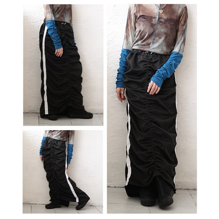 スポーティーに決まるラインセンターギャザースカート レディース スカート | Sawa a la mode | 詳細画像17 