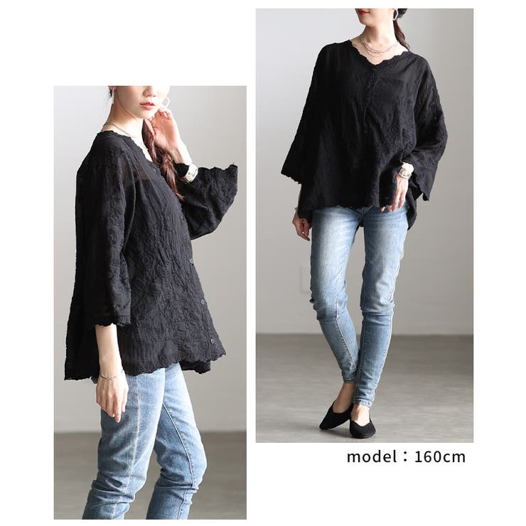 ナチュラルに華やぐ草花刺繍コットンシアーブラウス レディース ファッション | Sawa a la mode | 詳細画像15 